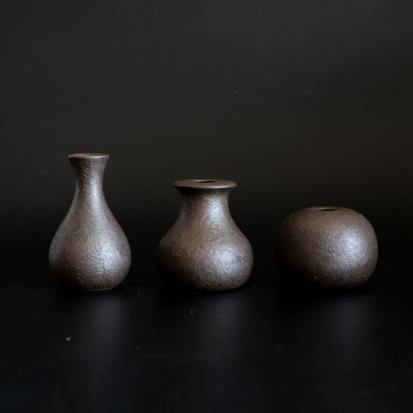 SMALL VASE ブロンズ風 一輪挿し　3点セット アンティーク