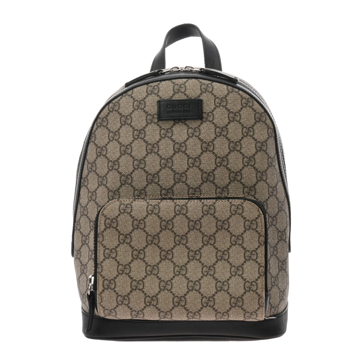 GUCCI グッチ スモール バッグパック  ブラック/ベージュ シルバー金具 429020 レディース GGスプリームキャンバス リュック・デイパック Bランク 中古 