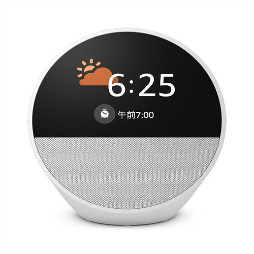 アマゾン B0C2RZWV9B Echo Spot 2.8インチディスプレイ付きスマートスピーカーグレーシャーホワイト