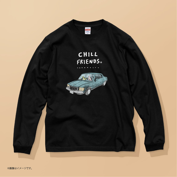 ハイクオリティー ロングTシャツ「CHILL FRIENDS_ウサギとカメ」/送料無料