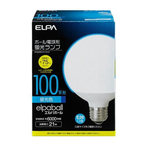 ELPA EFG25ED／21-G101 電球形蛍光灯G形 100W形