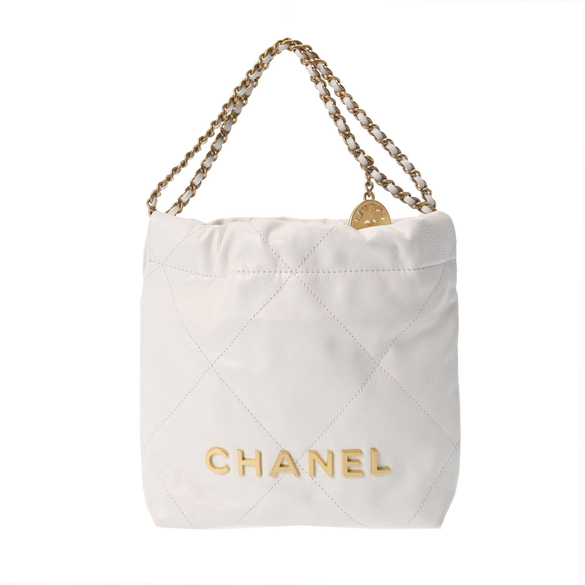 CHANEL シャネル シャネル22 ホーボーバッグ 白 AS3980 レディース シャイニーカーフ 2WAYバッグ 未使用 