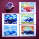 【富士山】ポストカード 龍神 赤富士 山 山のアート 開運 絵画