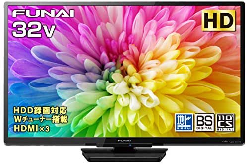 ヤマダ電機 フナイ 32V型 液晶テレビ ハイビジョン ダブルチューナー 外付けHDD対応(裏番組録画可能) FL-32H1010 地上・BS・110度CSデジタル【中古品】