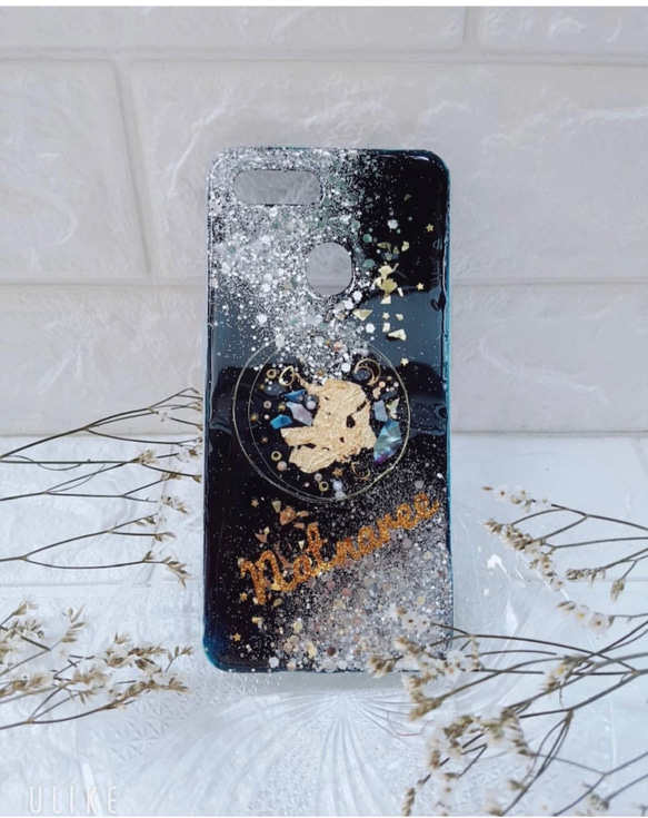 レジン　iphone galaxy 対応 名前やロゴが入れられるスマホケース