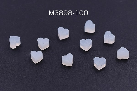 M3898-100 100個 ピアスキャッチ ハート型 5×5mm クリア 【100ヶ】