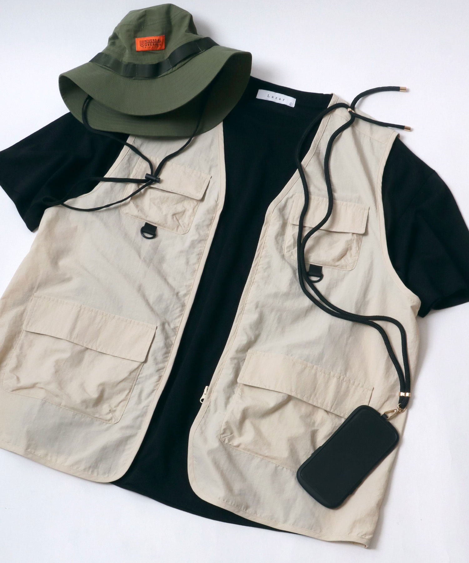 ラザル/【Lazar】Oversize Nylon Fishing Vest/オーバーサイズ ナイ･･･