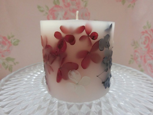 花キャンドル*candle*プリザーブドフラワー*あじさい