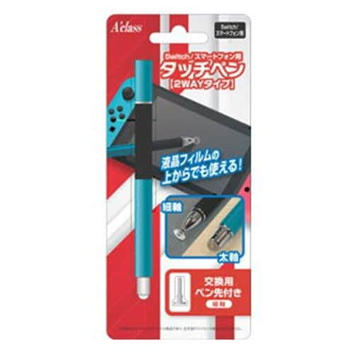 アクラス Switch／スマートフォン用 タッチペン 2WAYタイプ ブルー