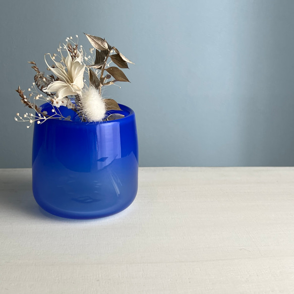 +yuragi no.20 royal blue  mini vase / cup /candle holder