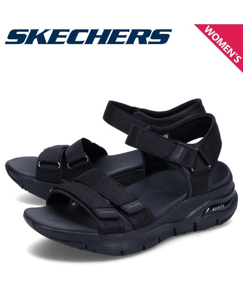 スケッチャーズ SKECHERS サンダル ストラップサンダル アーチフィット レディース ARCH FIT FRESH BLOOM ブラック 黒 119305