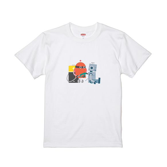 Love PerfectTogetherピュアコットンユニセックス半袖トップTシャツ-ロボット