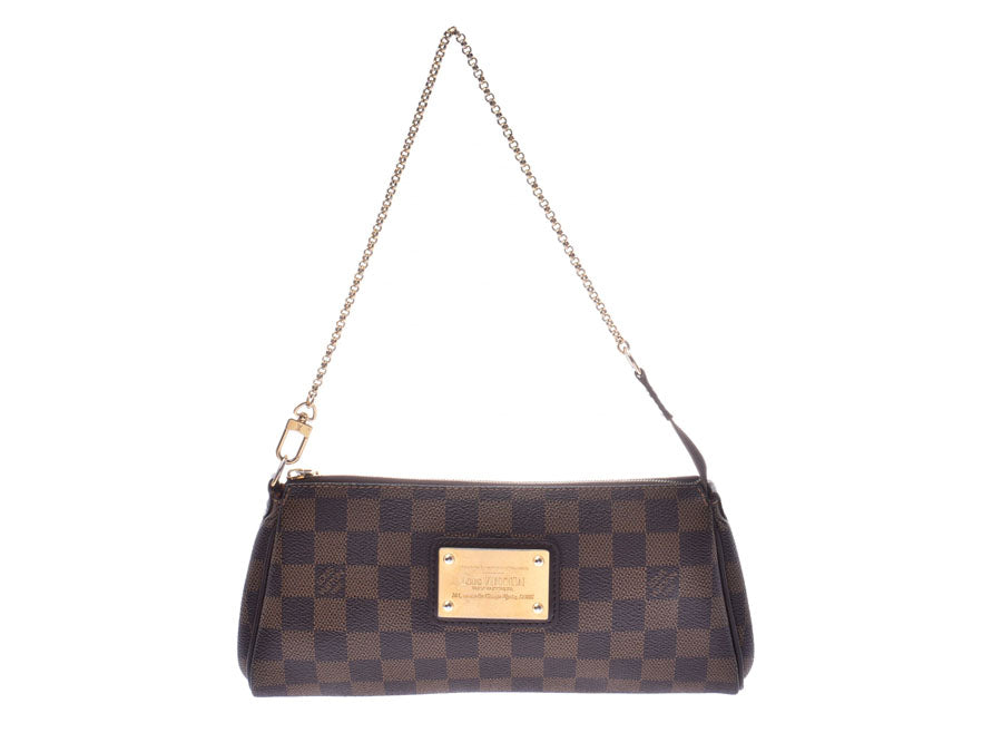 ルイヴィトン ダミエ エヴァ ブラウン N55213 レディース 本革 2WAYバッグ Bランク LOUIS VUITTON ストラップ付 中古 