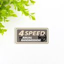 ４.５×９cm【MT車 4速 マグネットステッカー/ゴールドブラウン】4SPEED ミッション車 マニュアル トランスミッション 坂道 エンスト