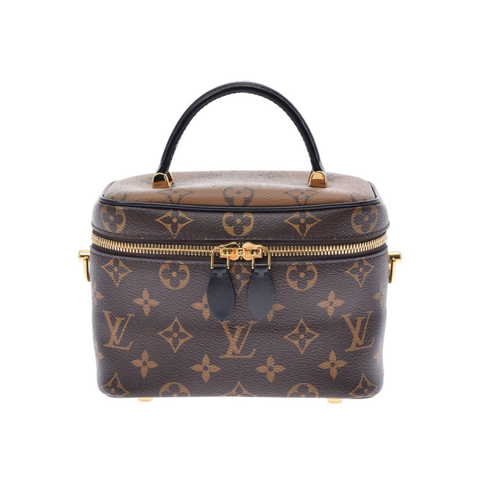 LOUIS VUITTON ルイヴィトン モノグラム リバース ヴァニティ NV PM 2WAY ブラウン/キャメル系/黒 M45165 レディース モノグラムキャンバス ハンドバッグ Aランク 中古 