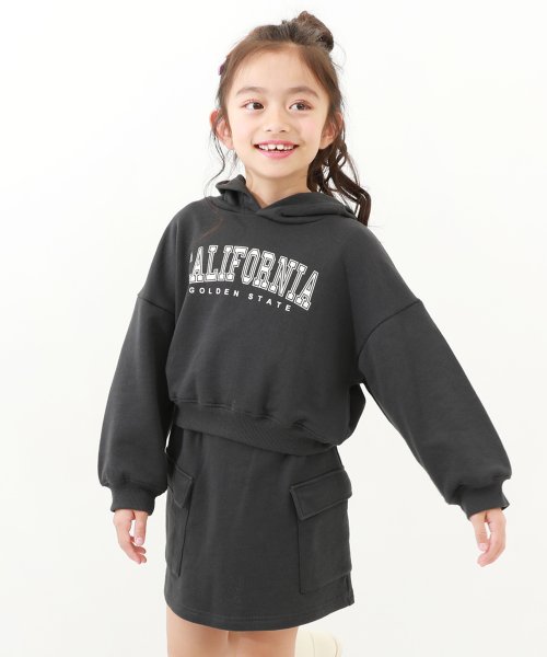 スウェットパーカー&スカート セットアップ(インパンツ付き) 子供服 キッズ 女の子 セットアップ オールインワン 裏毛 吸汗