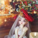 『あなたと一緒のXmas????』ベルベット風ベレー帽【単品】40cmドール対応サイズ　SDMやpeaksFOB