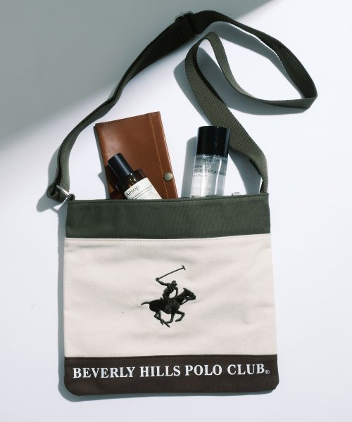 【BEVERLY HILLS POLO CLUB / ビバリーヒルズポロクラブ】ポロ キャンバス地　ショルダーバッグ　ロゴ　ミニショルダー　BHC002