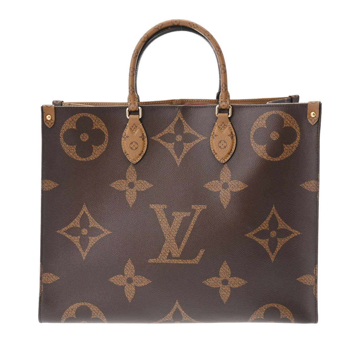 LOUIS VUITTON ルイヴィトン モノグラム リバース オンザゴー GM ブラウン M45320 レディース モノグラムキャンバス 2WAYバッグ Aランク 中古 