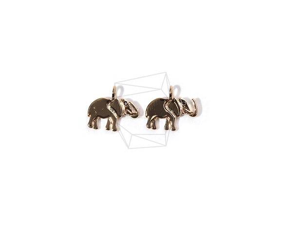 PDT-1775-G【2個入り】エレファントペンダント,Elephant Pendant/12mm X 10mm