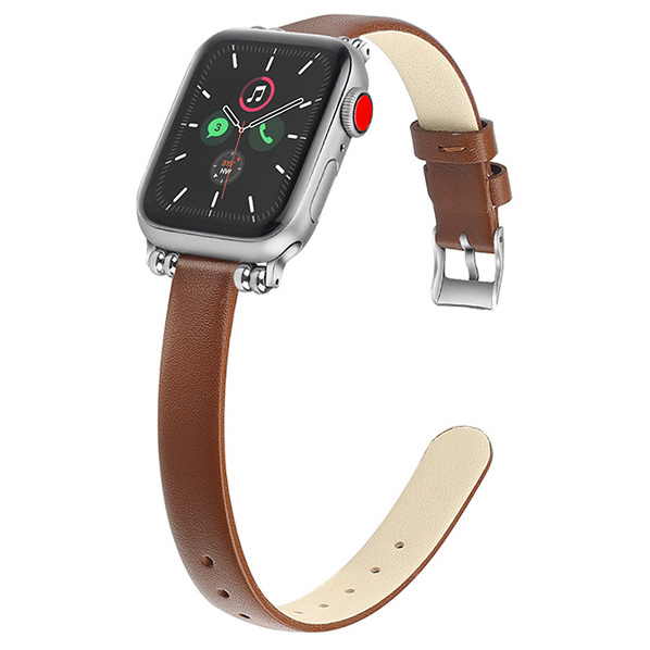 GAACAL Apple Watch Series 1-9/SE1-2/(38/40/41mm)用「ラテ色」PUレザーバンド ダークブラウン W00061DBA