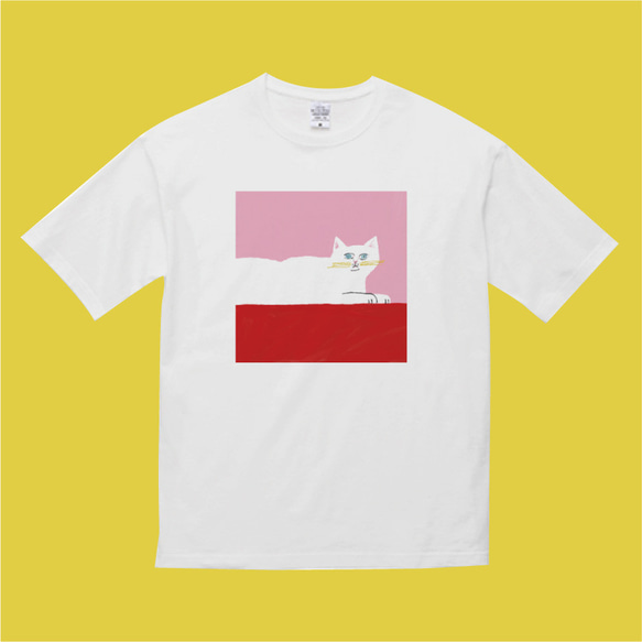 『pink white red』ビッグシルエットTシャツ　送料無料