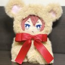 くまちゃんケープ　10cm〜11cm マスコット　着ぐるみ　ハンドメイド