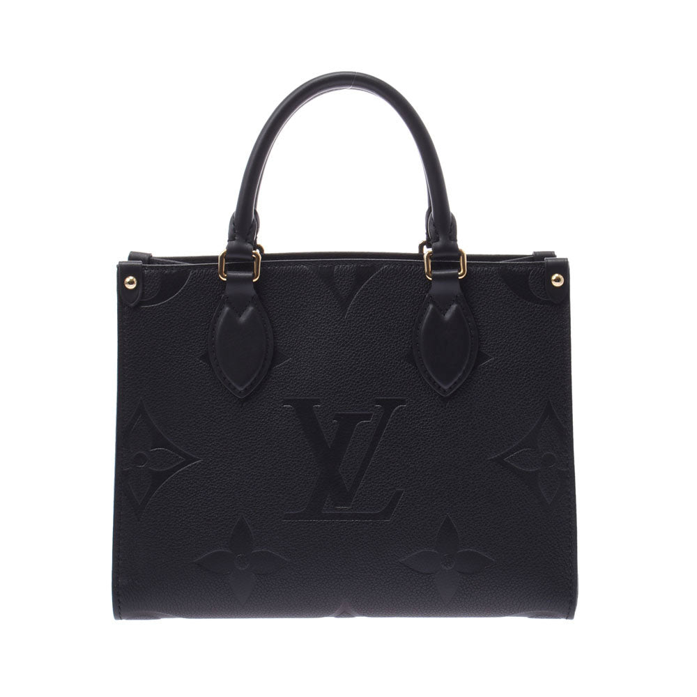 LOUIS VUITTON ルイヴィトン モノグラム アンプラント オンザゴーPM 2WAY 黒 M45653 レディース レザー ハンドバッグ Aランク 中古 