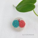 【mini】まるいチョウの刺繍ブローチ①