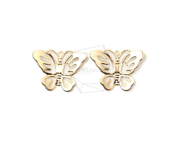 PDT-2351-G【4個入り】バタフライペンダント,Butterfly Cut Out Pendant