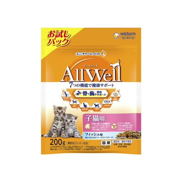 ユニ・チャーム AllWell 子猫用 フィッシュ味 200g FC098RK