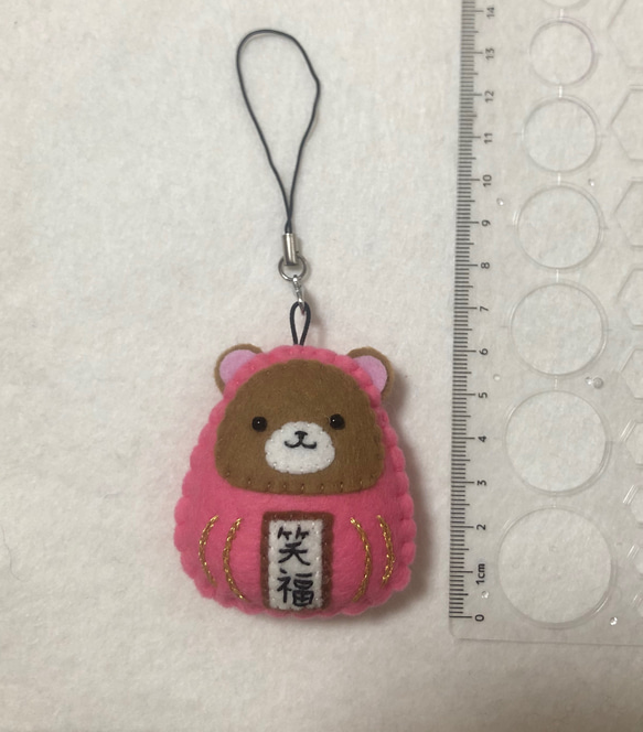 くまちゃんだるま　ハンドメイド　フェルト