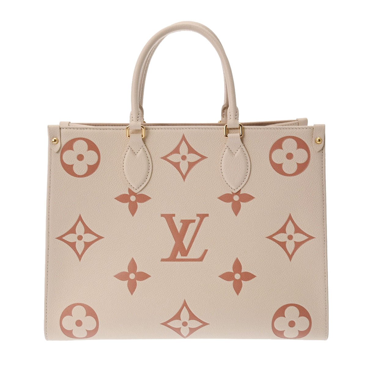 LOUIS VUITTON ルイヴィトン モノグラムアンプラント オンザゴー MM 2WAYトート クレーム M21575 レディース レザー ハンドバッグ Aランク 中古 