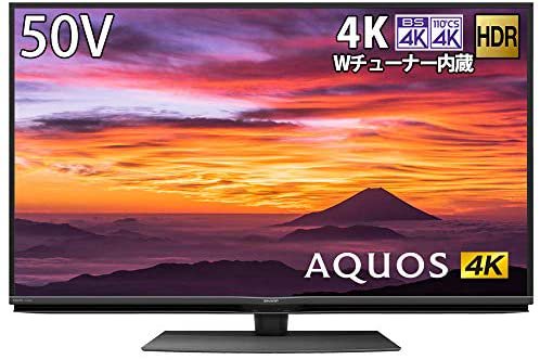 シャープ SHARP 4K チューナー内蔵 液晶 テレビ Android TV HDR対応 AQUOS N-Blackパネル 50V型 4T-C50BN1【中古品】