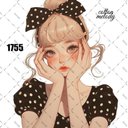 original sticker « no.1755 »     //     人物ステッカー オリジナルステッカー オリジナル人物ステッカー ステッカー cotton melody