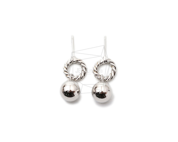 ERG-1586-R【2個入り】サークルボールピアス,Circle ball Earring Post