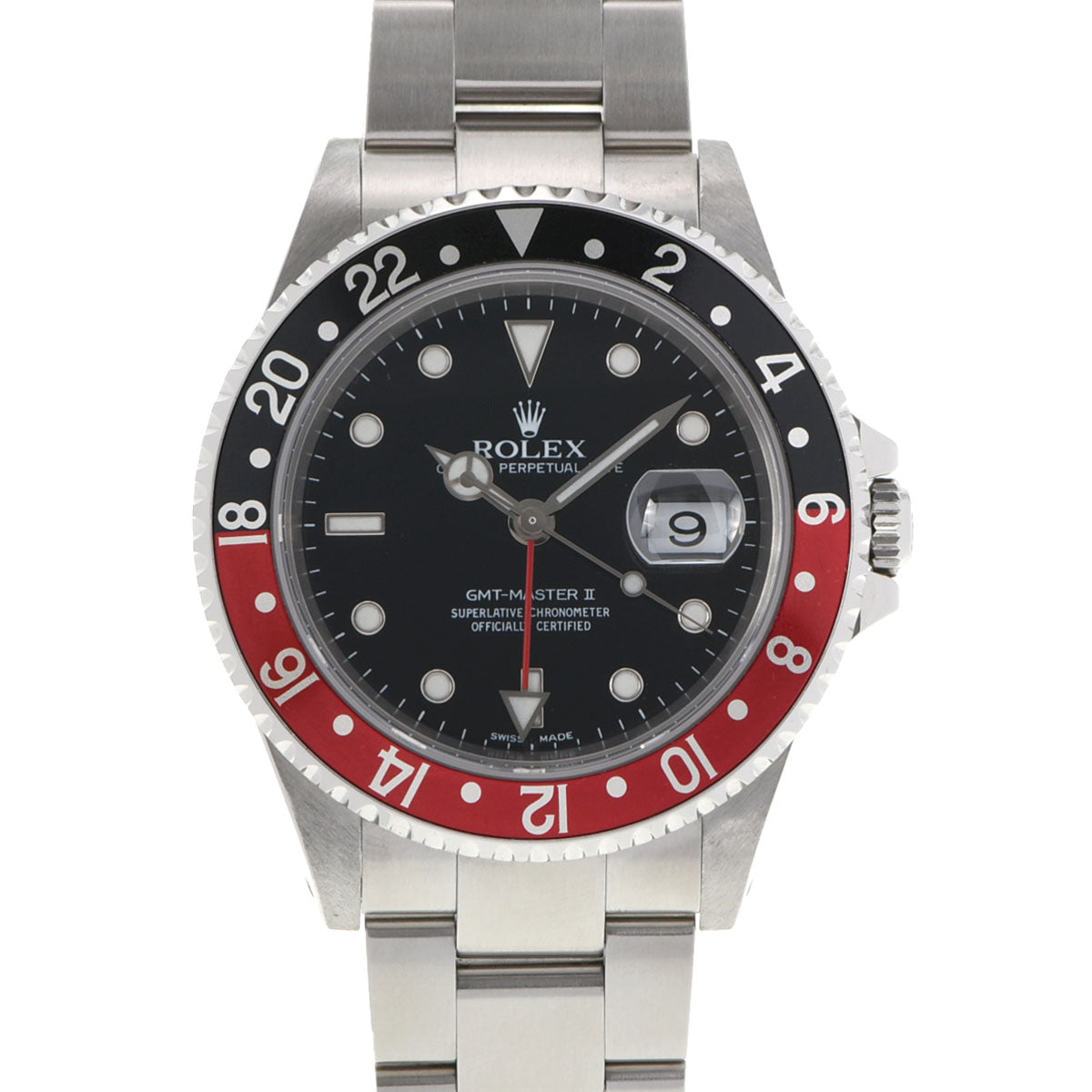 ROLEX ロレックス GMTマスター2 黒/赤ベゼル 16710 メンズ SS 腕時計 自動巻き 黒文字盤 Aランク 中古 