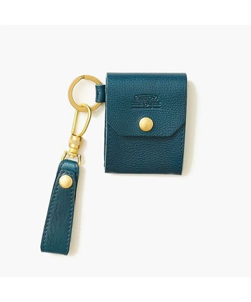 AS2OV / アッソブ OILED SHRINK LEATHER COIN CASE－NAVY