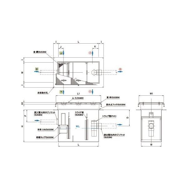 第一機材 ガソリントラップ GNYB(S)型 SK-60GN-YB(S)フタSUS 1個（直送品）