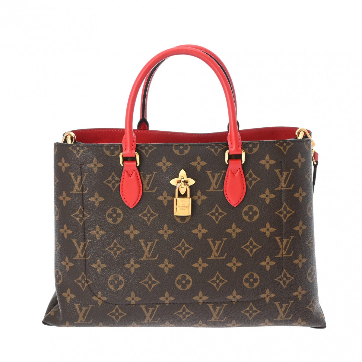 LOUIS VUITTON ルイヴィトン モノグラム フラワートート 2WAY コクリコ M43553 レディース モノグラムキャンバス ハンドバッグ Aランク 中古 