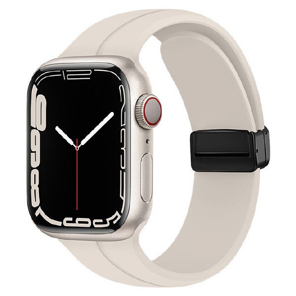 GAACAL Apple Watch Series 1-8/SE1-2 [38/40/41mm]用マグネット式シリコンバンド アイボリー W00302MSA