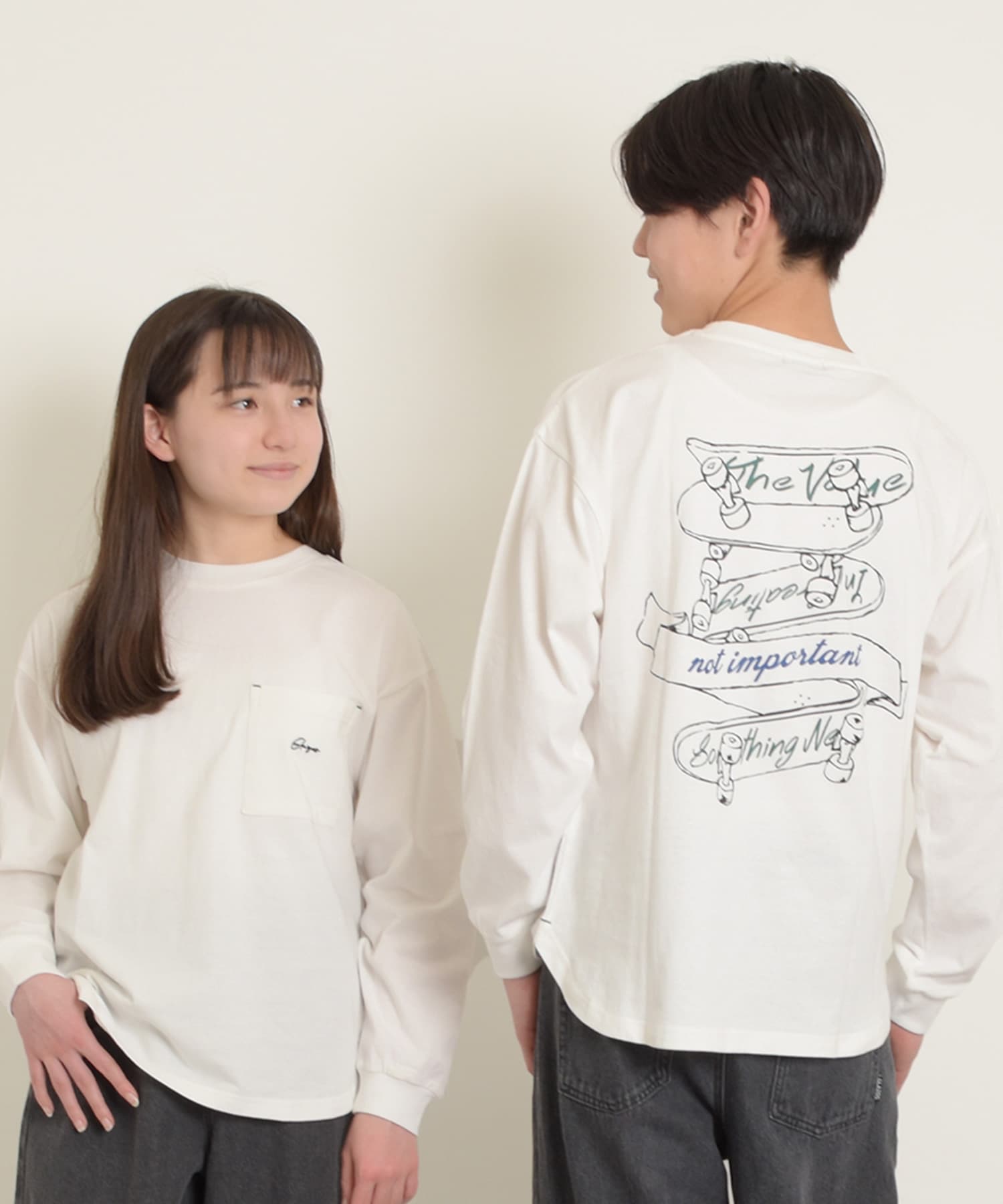 グラソス/バックスケートプリント長袖Tシャツ