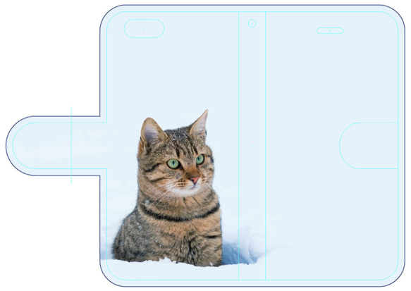 新品送料無料 iPhoneケース 手帳型 出てきた猫 ねこ ネコ CAT キャット neko