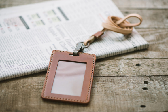 Italy Buttero Leather ID Holder / Old Hardware Accessories