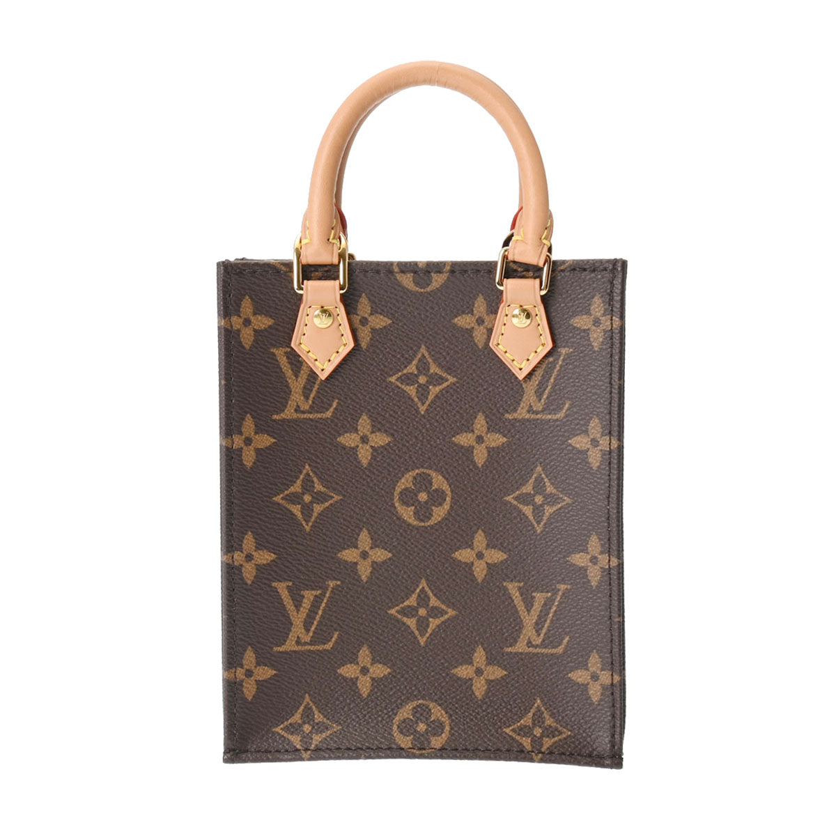 LOUIS VUITTON ルイヴィトン モノグラム プティット サックプラ ブラウン M81295 レディース モノグラムキャンバス ハンドバッグ Aランク 中古 