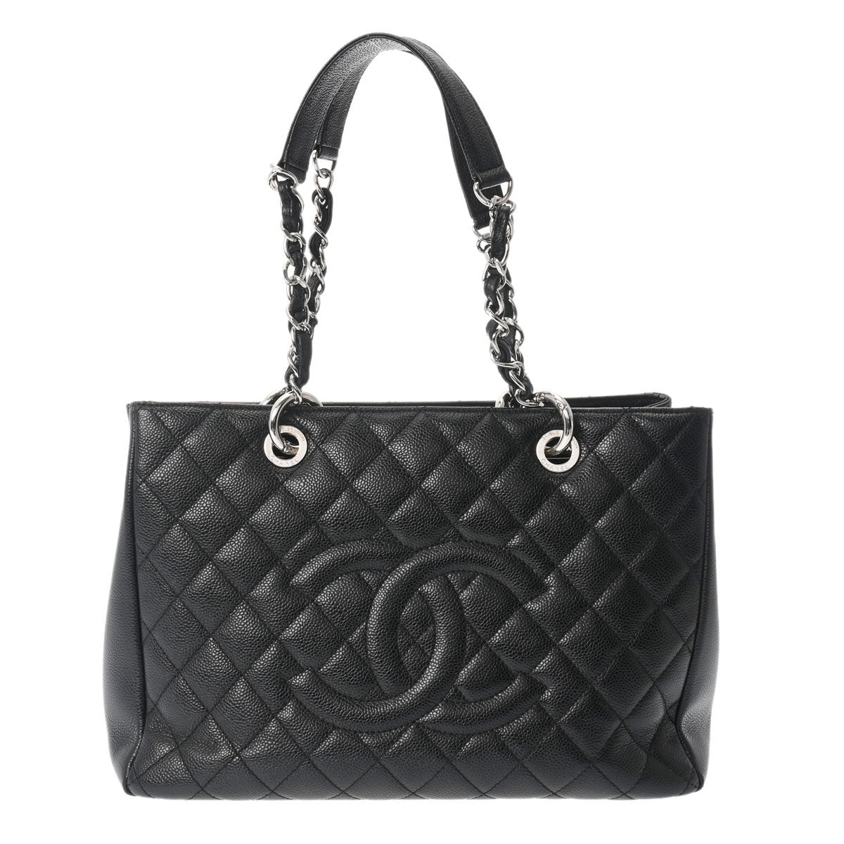 CHANEL シャネル GST グランドショッピングトート 黒 シルバー金具 A50995 レディース キャビアスキン トートバッグ ABランク 中古 