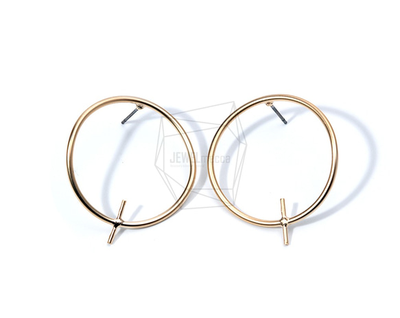 ERG-881-MG【2個入り】ラウンドピアス  ,Geometric Irregular Round Earrings