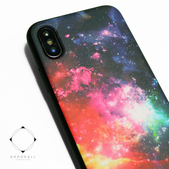 iphoneXSMAXケース / iphoneXSMAXカバー レザーケースカバー　宇宙　ギャラクシー