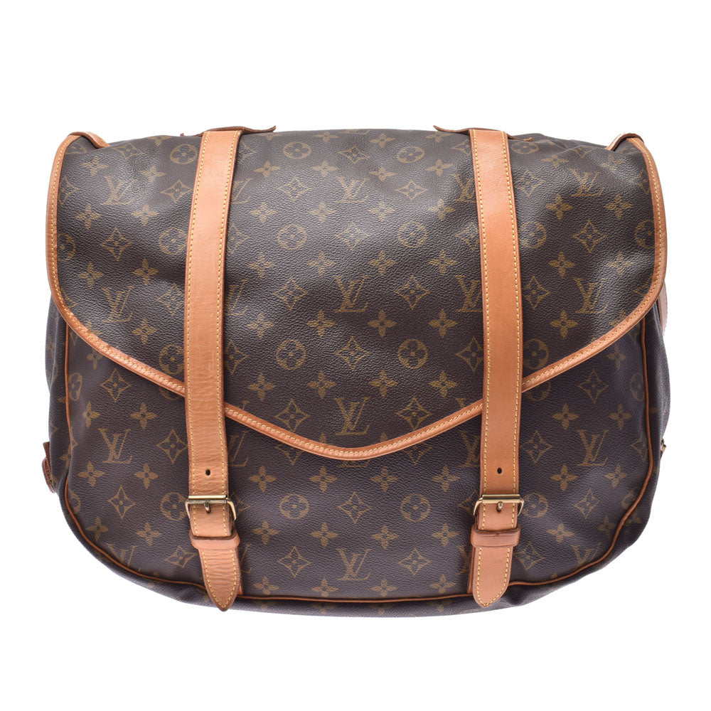 LOUIS VUITTON ルイヴィトン モノグラム ソミュール43 ブラウン M42252 ユニセックス モノグラムキャンバス ショルダーバッグ Bランク 中古 