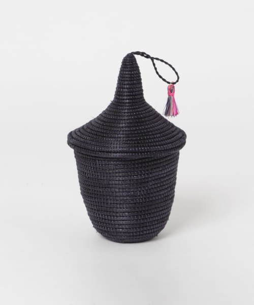 indigo africa　Mini Black Tassel Basket